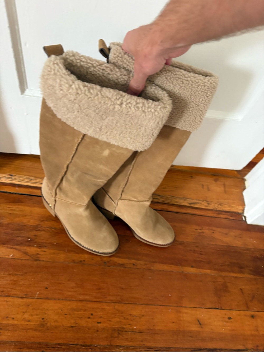 Coach Suede/Shearling Knee Boots